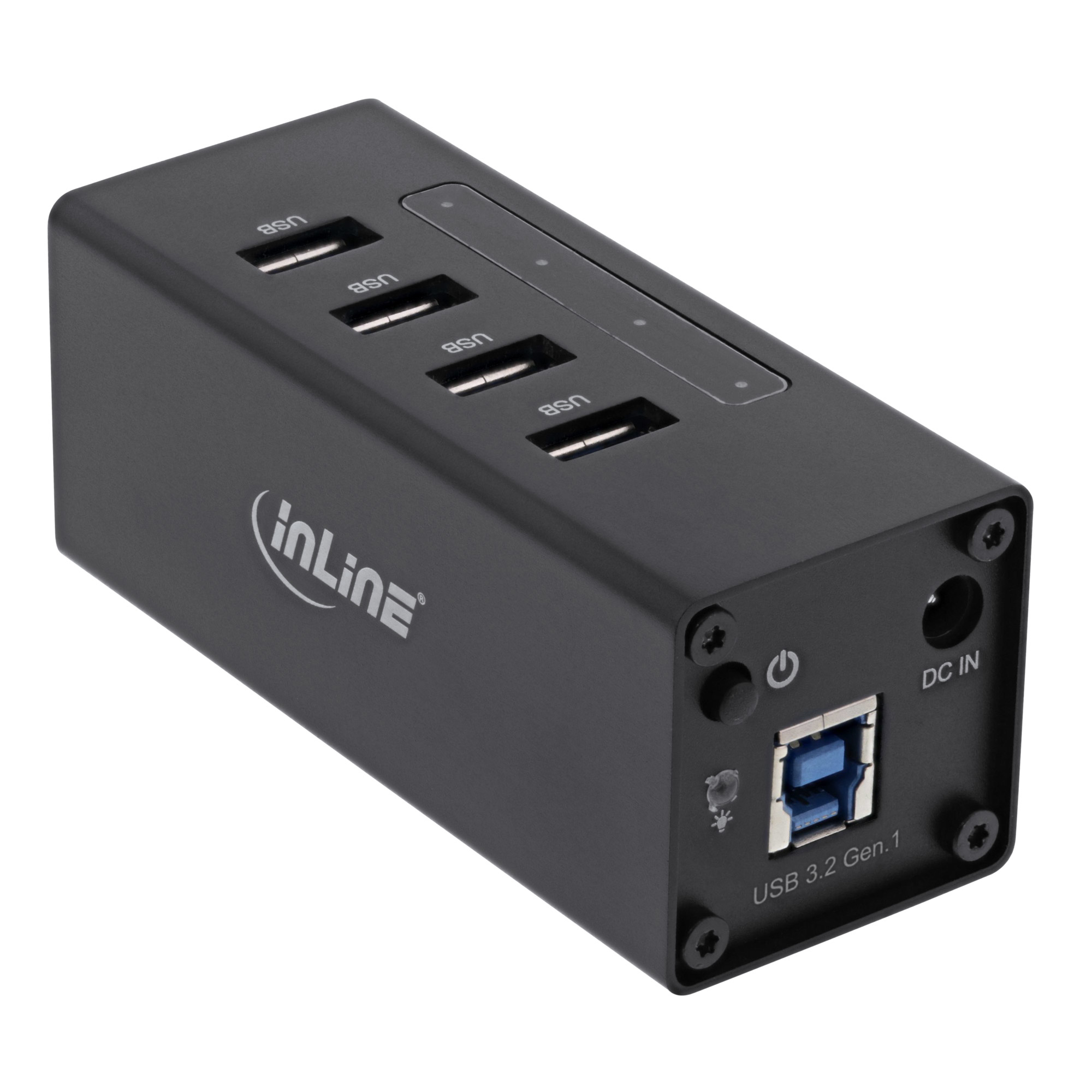 InLine USB 3.0 Hub, 4 port, aluminium case, with 2.5A power supply – image 2
