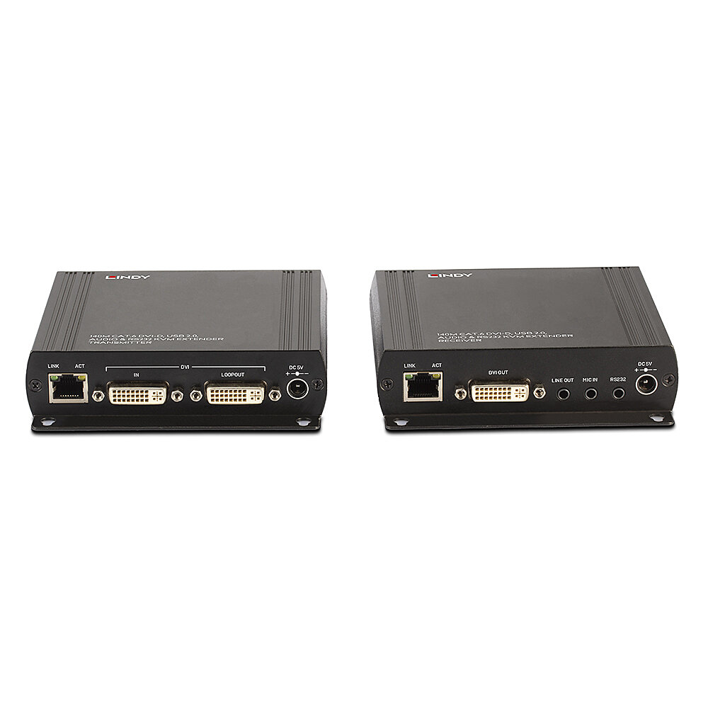 Lindy 140m Cat.6 DVI-D, USB, Audio and RS-232 KVM Extender – image 4
