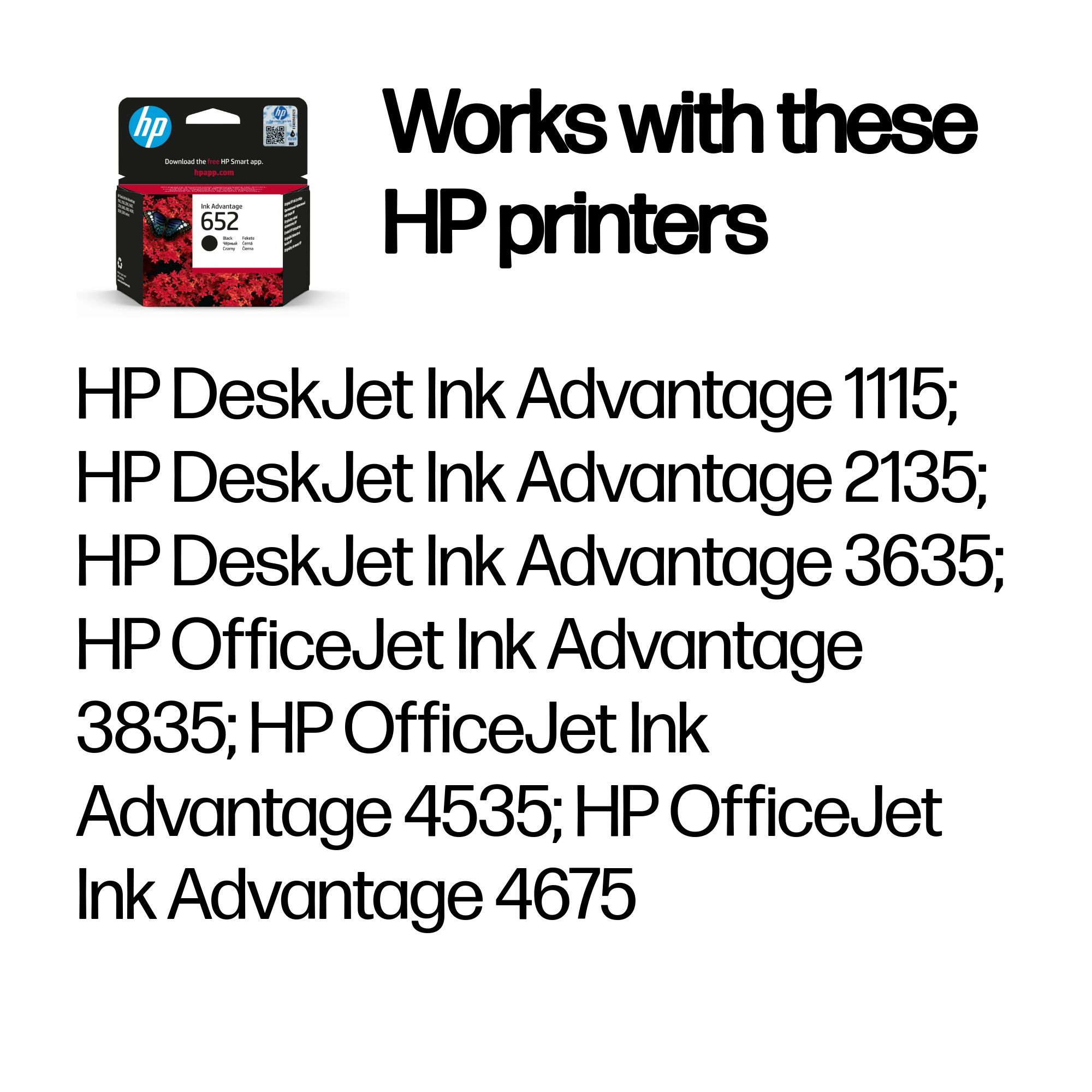 HP 652 Black Original Ink Advantage Cartridge – image 2