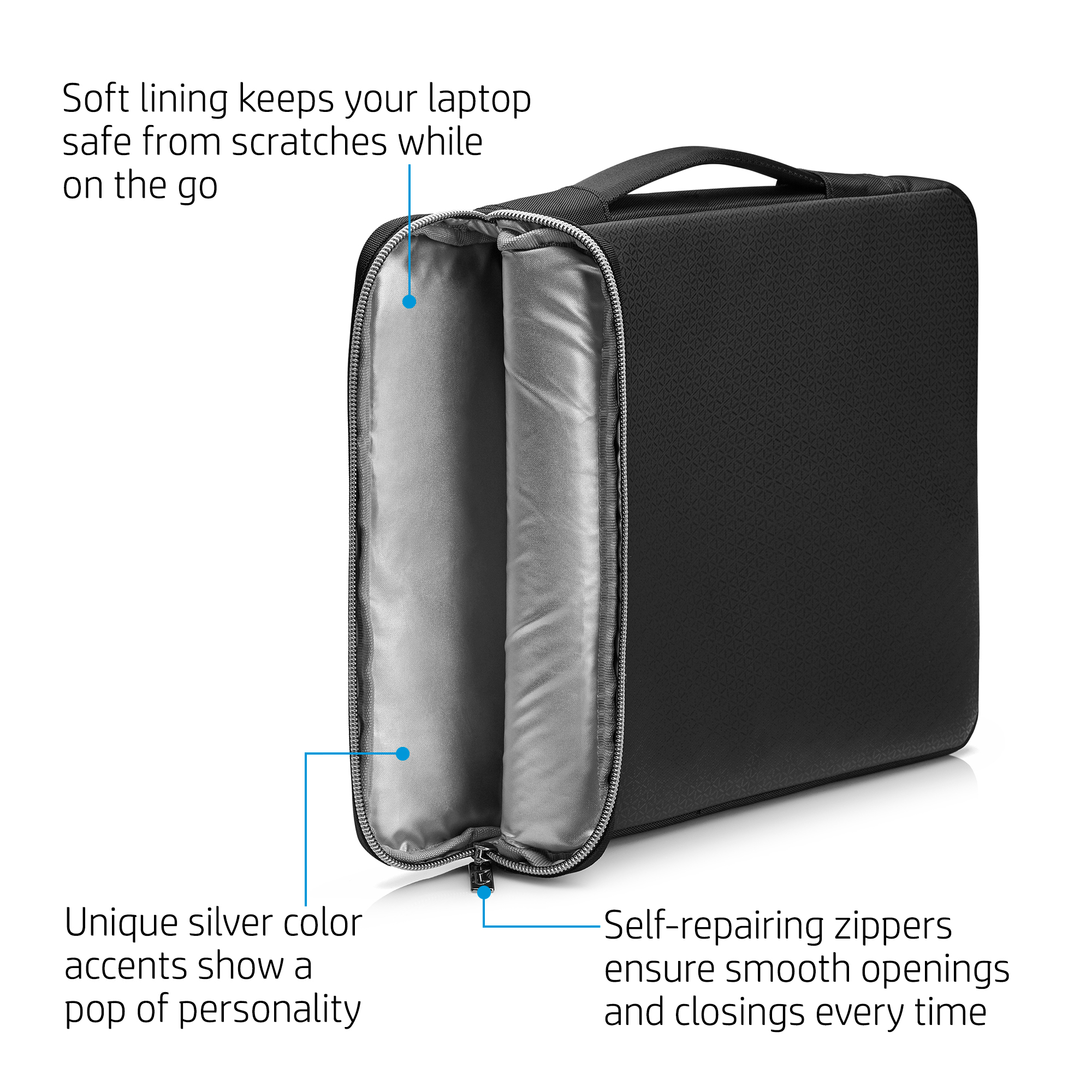 HP 3XD38AA 43.9 cm (17.3") Sleeve case Black, Silver – image 6