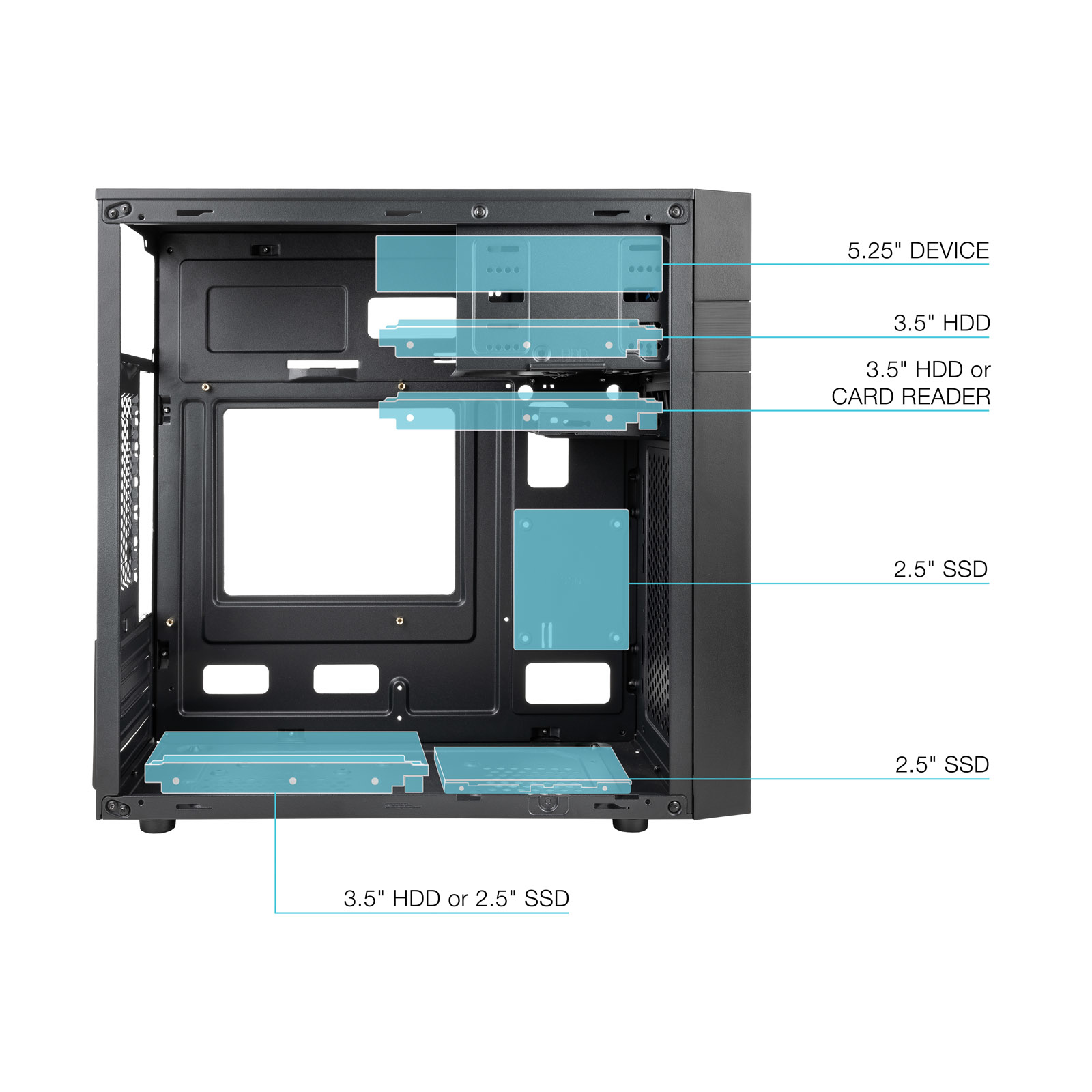 TooQ TQC-4701U3C-B computer case Mini Tower Black image 3