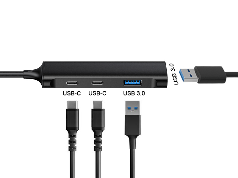 Conceptronic HUBBIES 4-Port USB 3.0 Hub, 2 USB-C & 2 USB-A ports, aluminum case, USB-C connector – image 8