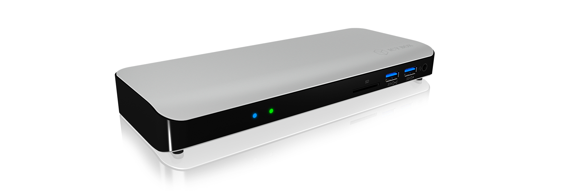 ICY BOX IB-DK2501-TB3 Wired Thunderbolt 3 Black, Silver