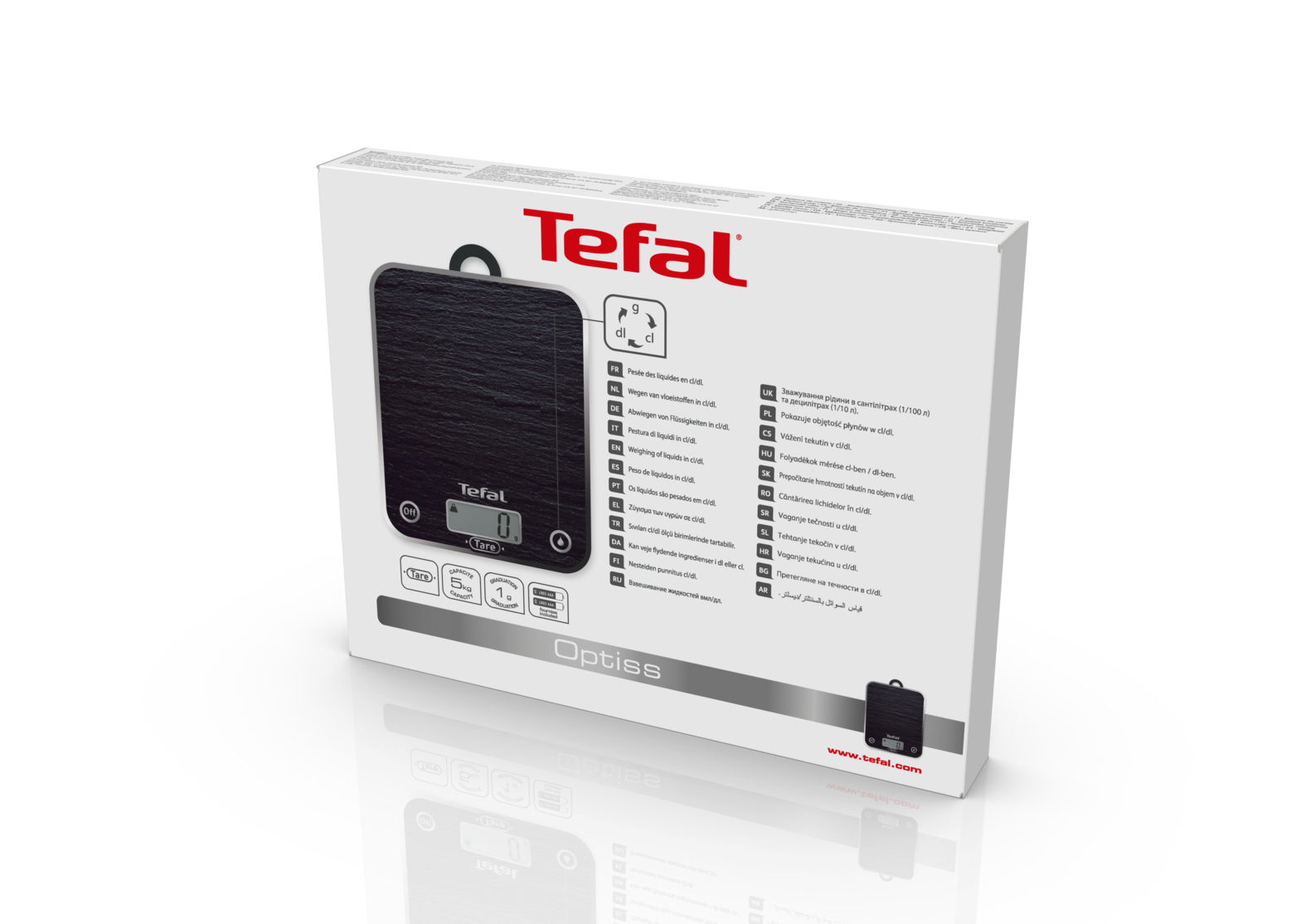 Tefal Optiss Decor BC5109V1 kitchen scale Black Countertop Rectangle Electronic kitchen scale – image 2