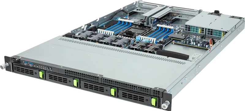 GIGABYTE R163-S30-AAG1 LGA 4677 (Socket E) Rack (1U) Black, Steel