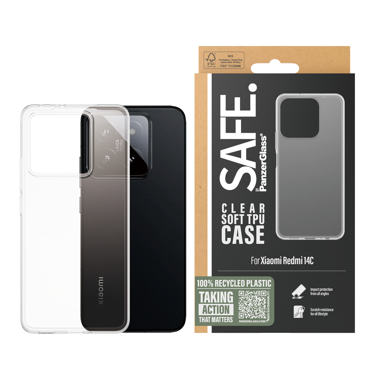 PanzerGlass SAFE. by PanzerGlass® TPU Case Transparent Xiaomi Redmi 14C – image 2