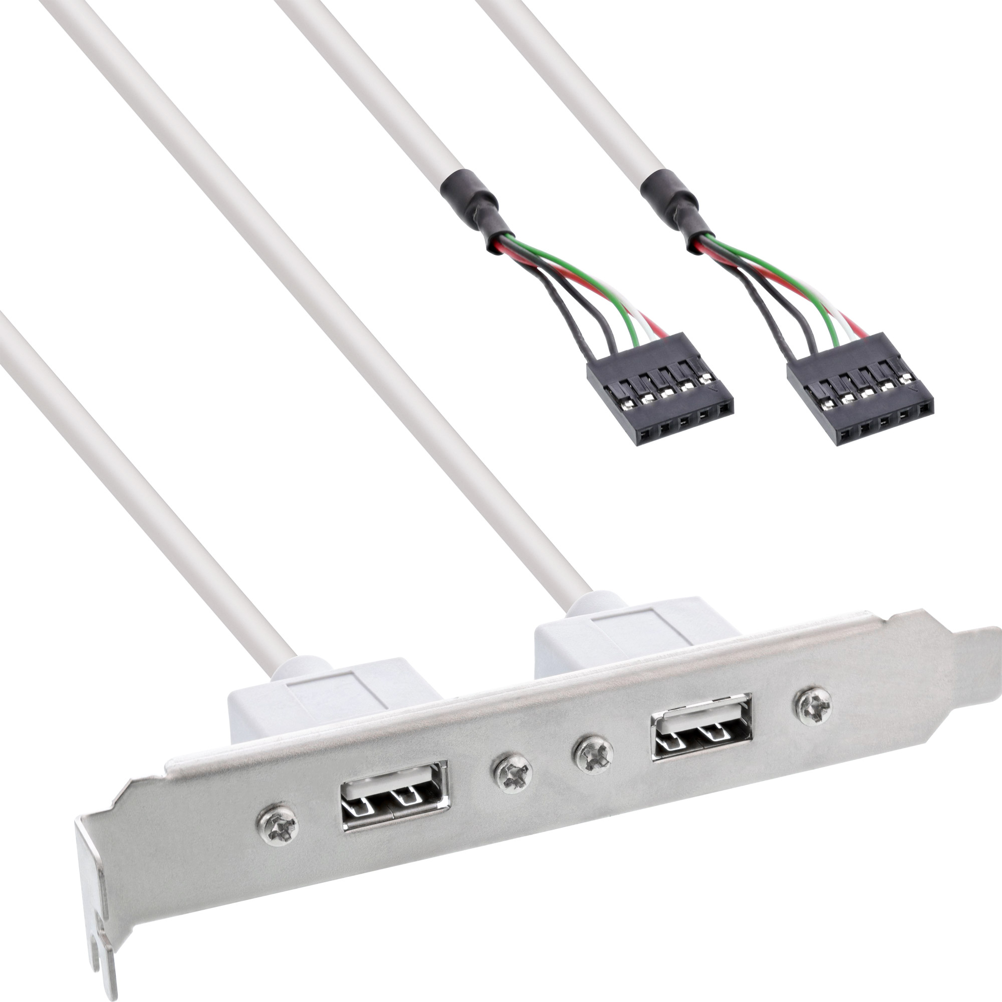 InLine Slot Bracket 2x USB 2.0 Type A female to
