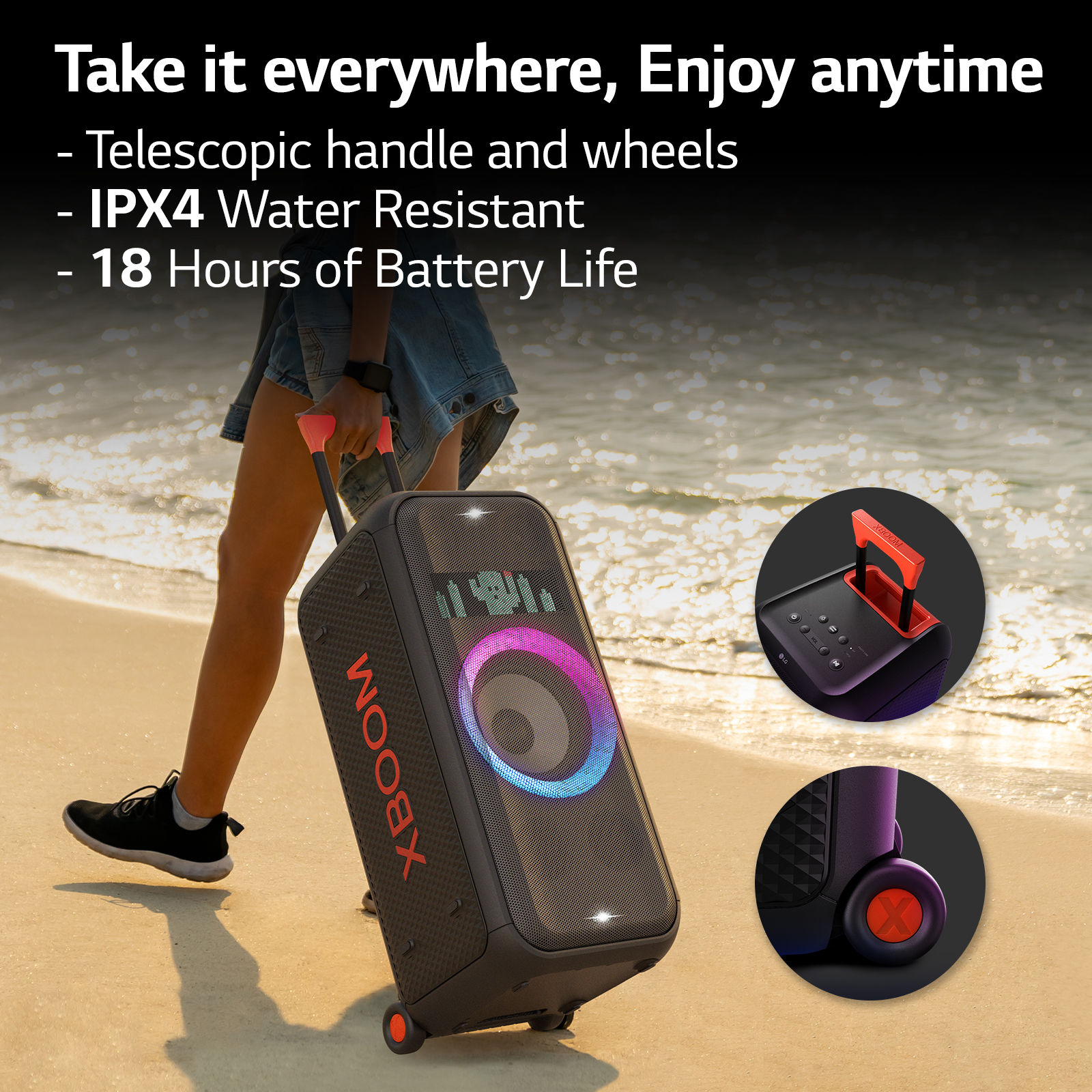 LG XL7S.DGBRLLK portable/party speaker 2.1 portable speaker system Black – image 9