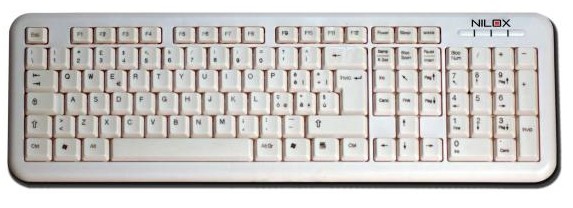 Nilox 10NXKBST26002 keyboard USB + PS/2 White