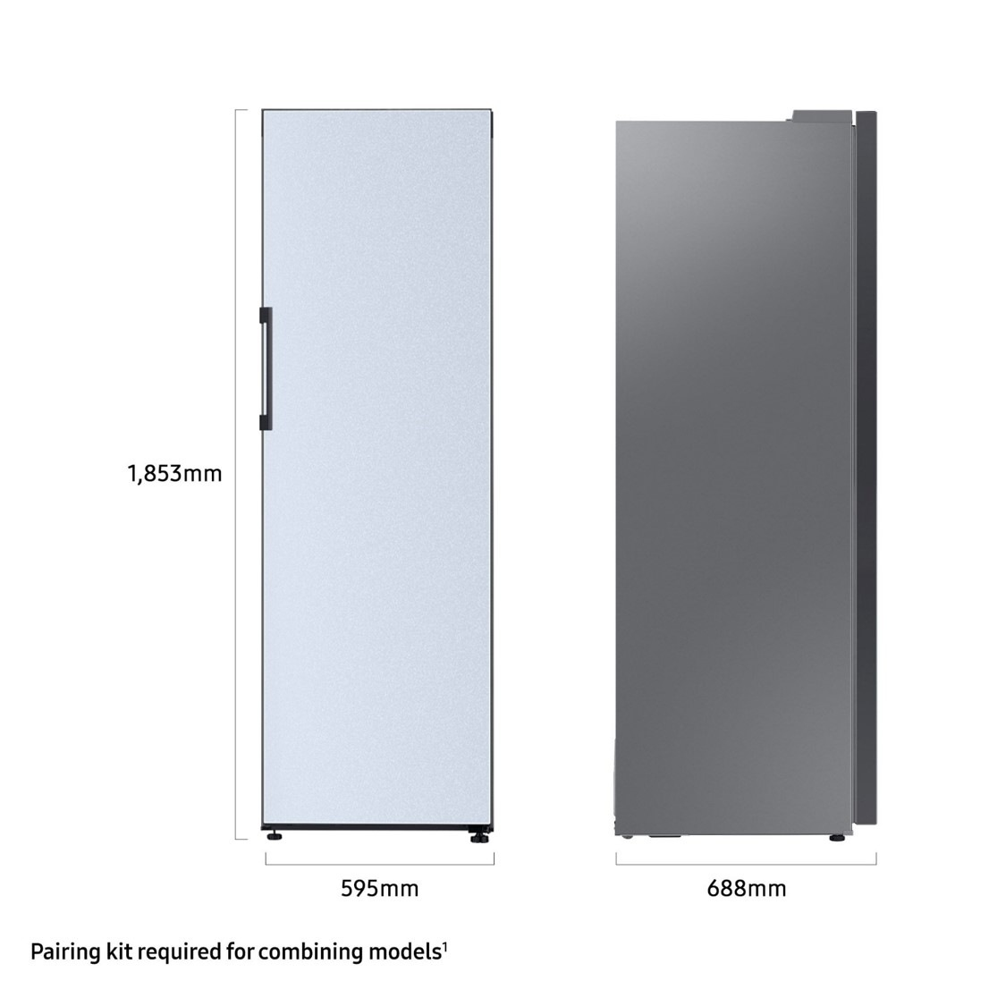 Samsung Bespoke RR39A74A3CS/EU Tall One Door Fridge with SpaceMax™ Technology - Cotta Skyblue – image 3