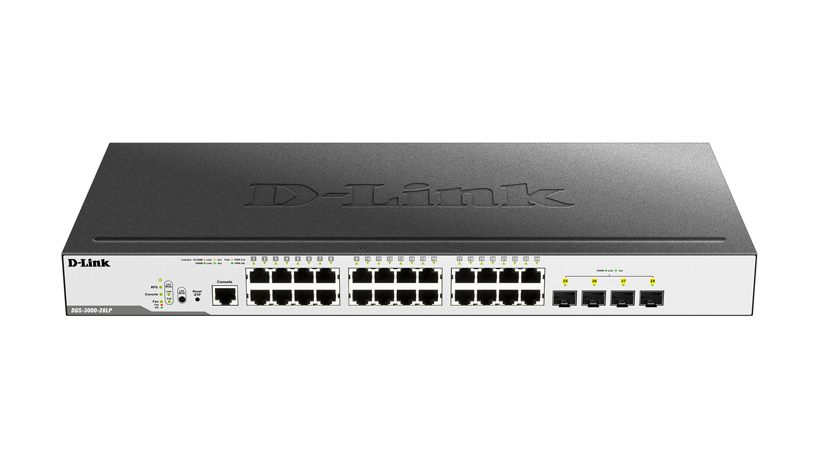 D-Link DGS-3000-28LP network switch Managed L2 Gigabit Ethernet (10/100/1000) Power over Ethernet (PoE) 1U Black – image 1