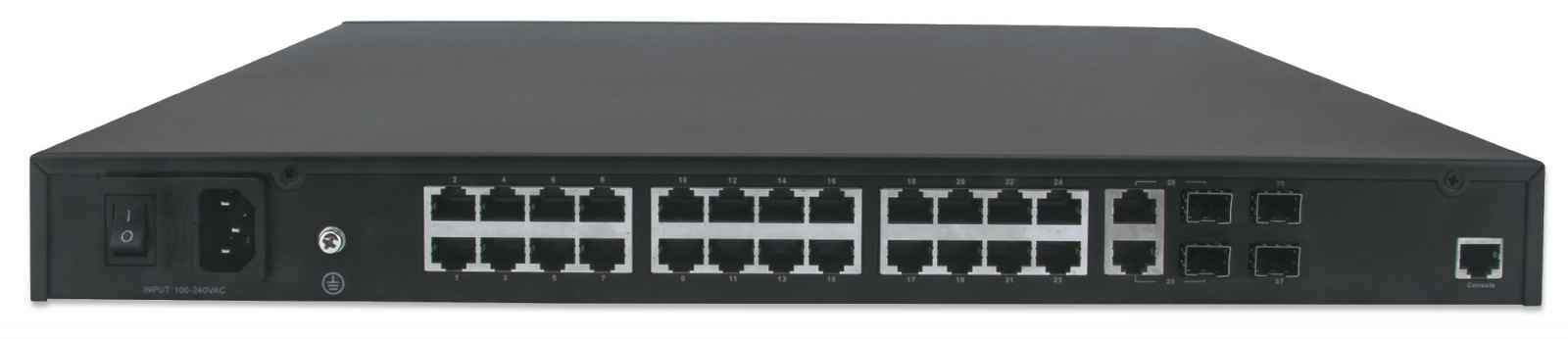 Intellinet 24-Port Gigabit Ethernet PoE+ Web-Managed AV-Switch mit 2 SFP- & 2 SFP/RJ45 Kombo Uplink-Ports, 24 PoE+ Ports auf der Rückseite, IEEE 802.3at Power o – image 4