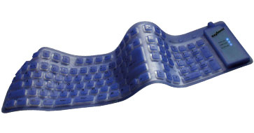 KeySonic ACK-109BL keyboard USB + PS/2 QWERTZ Blue