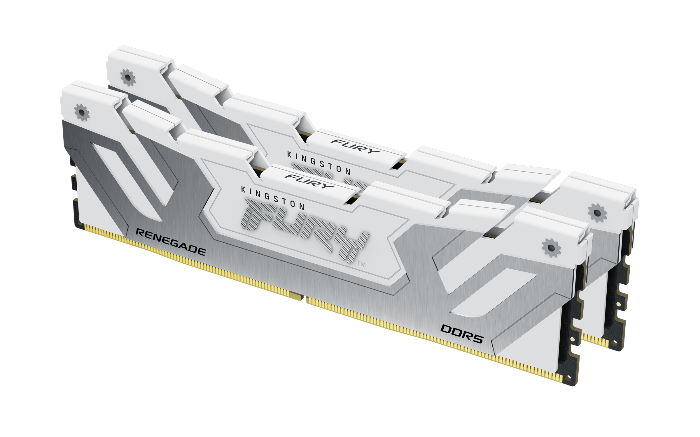 Memoria RAM Kingston FURY Renegade Silver/White - DDR5 - 48GB (2x24GB) - 8400MHz - UDIMM - Para PC - KF584CU40RWK2-48