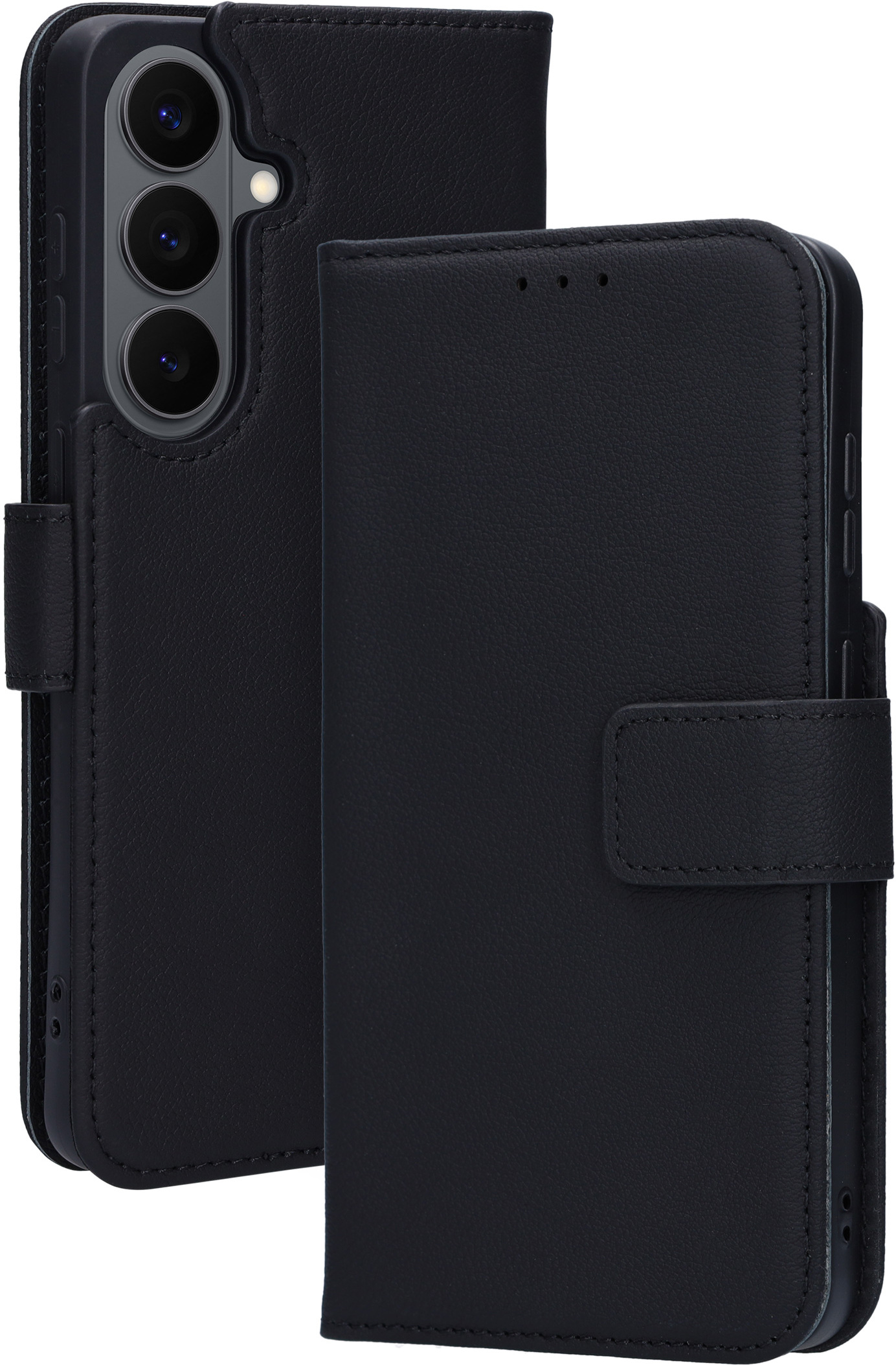 Mobiparts Leather Wallet Case Samsung Galaxy S26 Plus Black (MagSafe Compatible)
