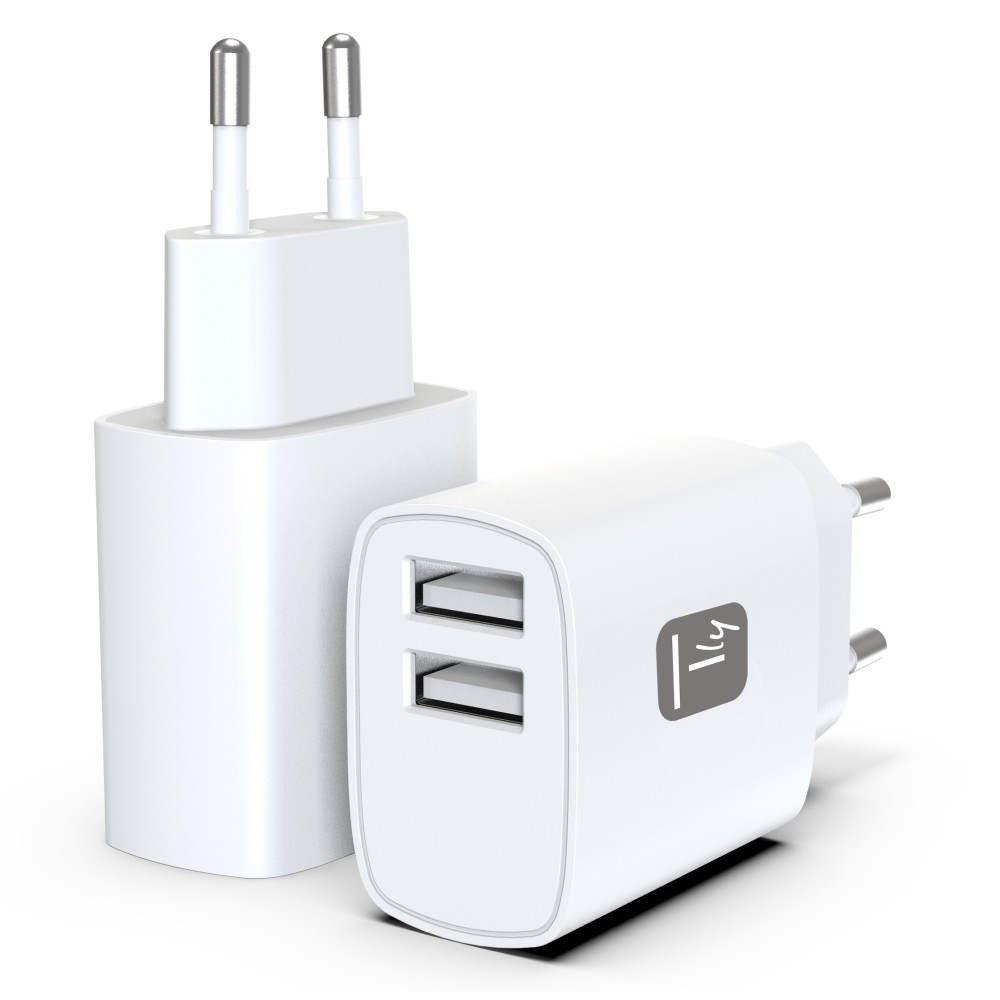 Techly IPW-USB-12W2A mobile device charger Headphones, Portable speaker, Power bank, Smartphone, Tablet White AC Indoor – image 1