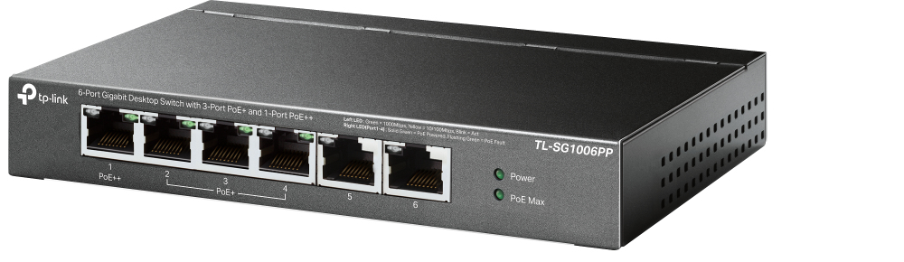 TP-Link 6-Port Gigabit Desktop Switch with 3-Port PoE+ and 1-Port PoE++ – image 2