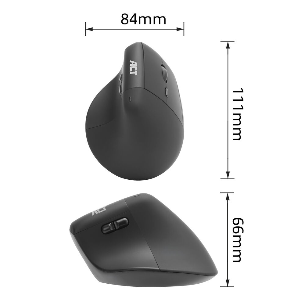ACT Ergonomic wireless mouse 1600 DPI with vertical grip, eco-friendly – image 8