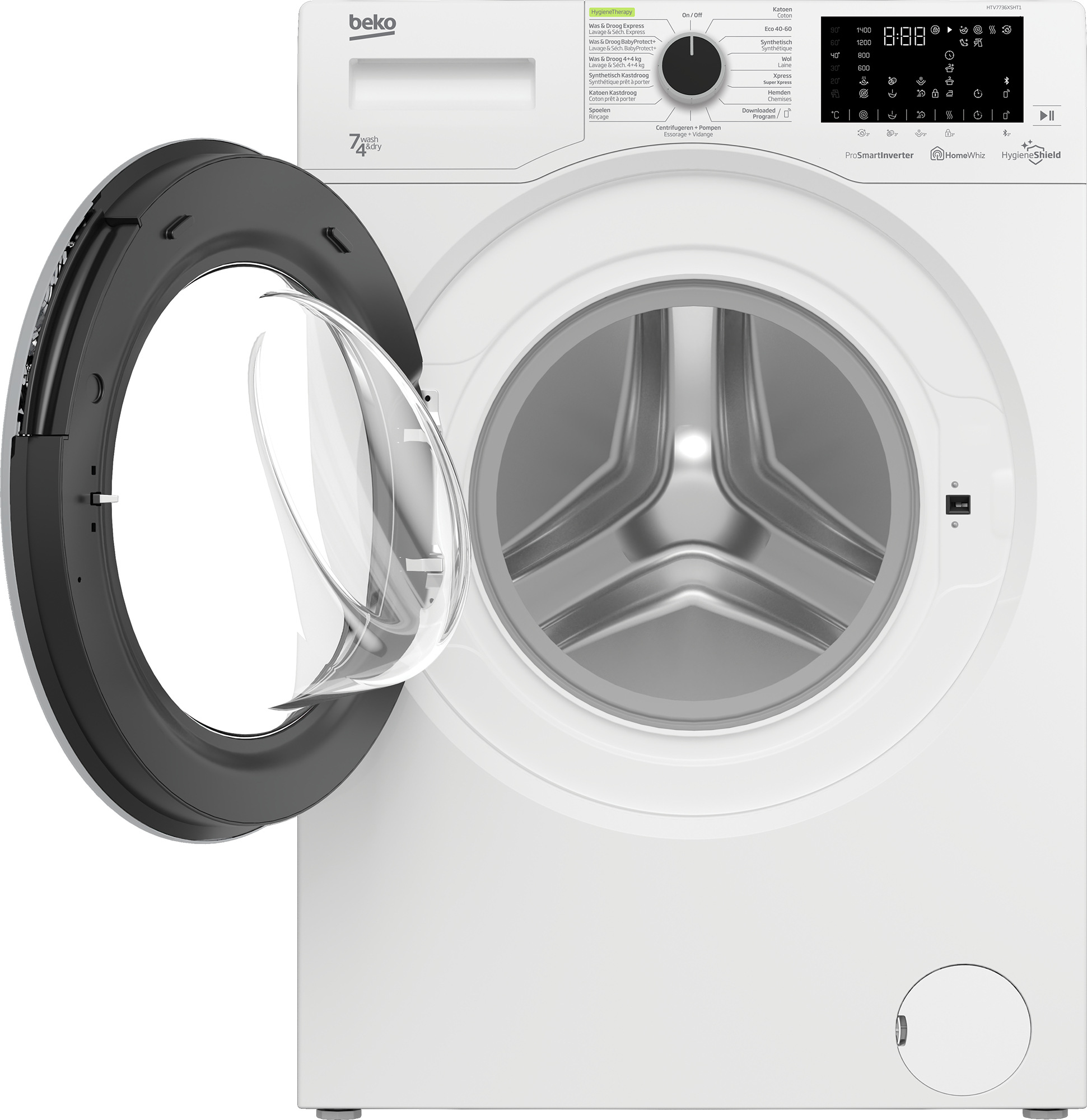 Beko HTV7736XSHT1 washer dryer Freestanding Front-load White – image 3