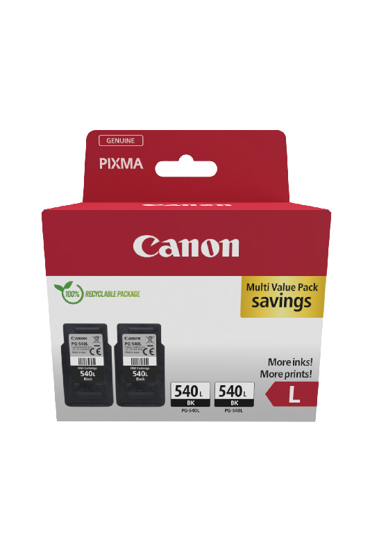 Canon PG-540L cartuccia d'inchiostro 2 pz Originale High L Yield Nero (CANON PG-540L BLACK INK TWIN PACK 5224B020)