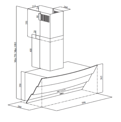 Beko HCA62640W cooker hood Wall-mounted White 537 m³/h – image 2