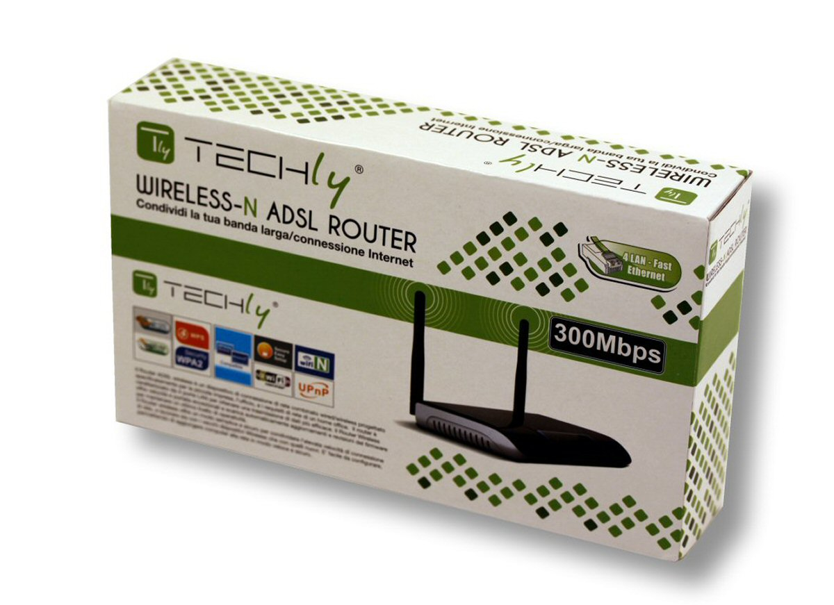 Techly I-WL-ADSL-300T wireless router Fast Ethernet Dual-band (2.4 GHz – image 2