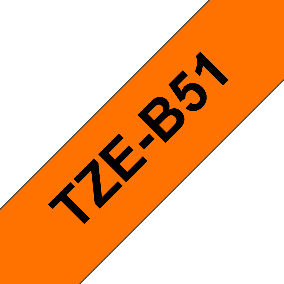 Brother TZe-B51 etikett-tejp Svart på neonorange