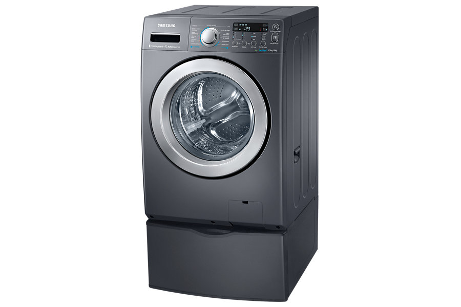 Samsung WD15F5K5ASG/AX washer dryer Freestanding Front-load Grey – image 2