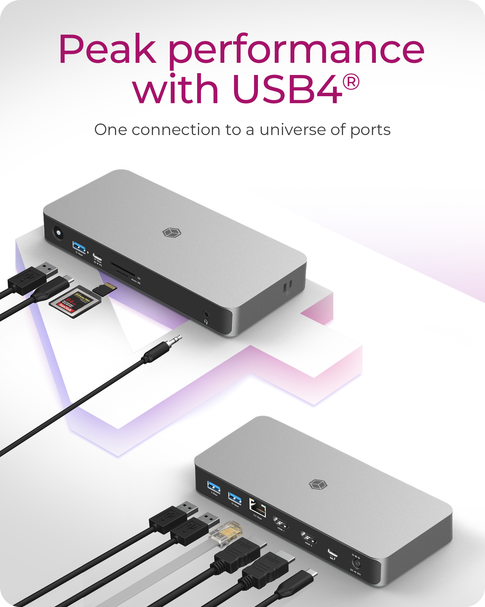 ICY BOX 10-in-1 USB4 Type-C DockingStation with dual video output – image 2