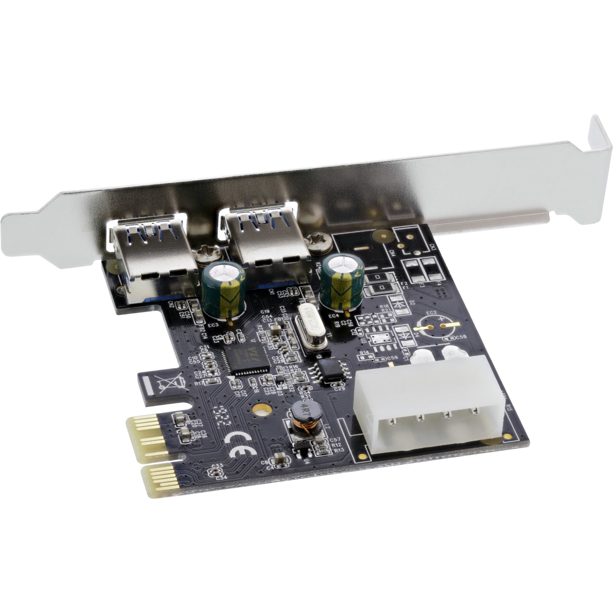 InLine USB 3.0 2 Port Host Controller PCIe with Full Size + Low Profile Bracket – image 2