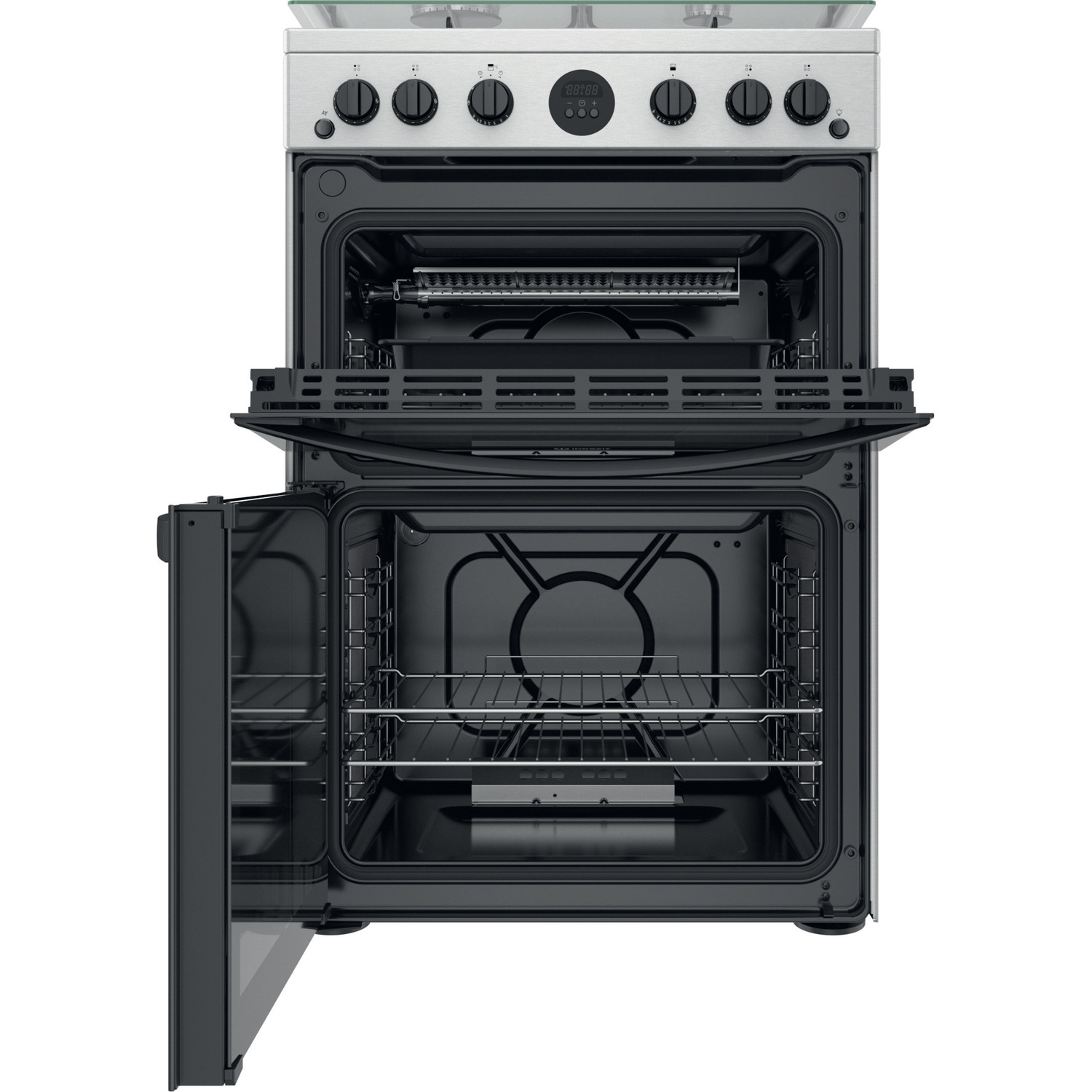 Indesit ID67G0MCX/UK cooker Freestanding cooker Gas Silver – image 3