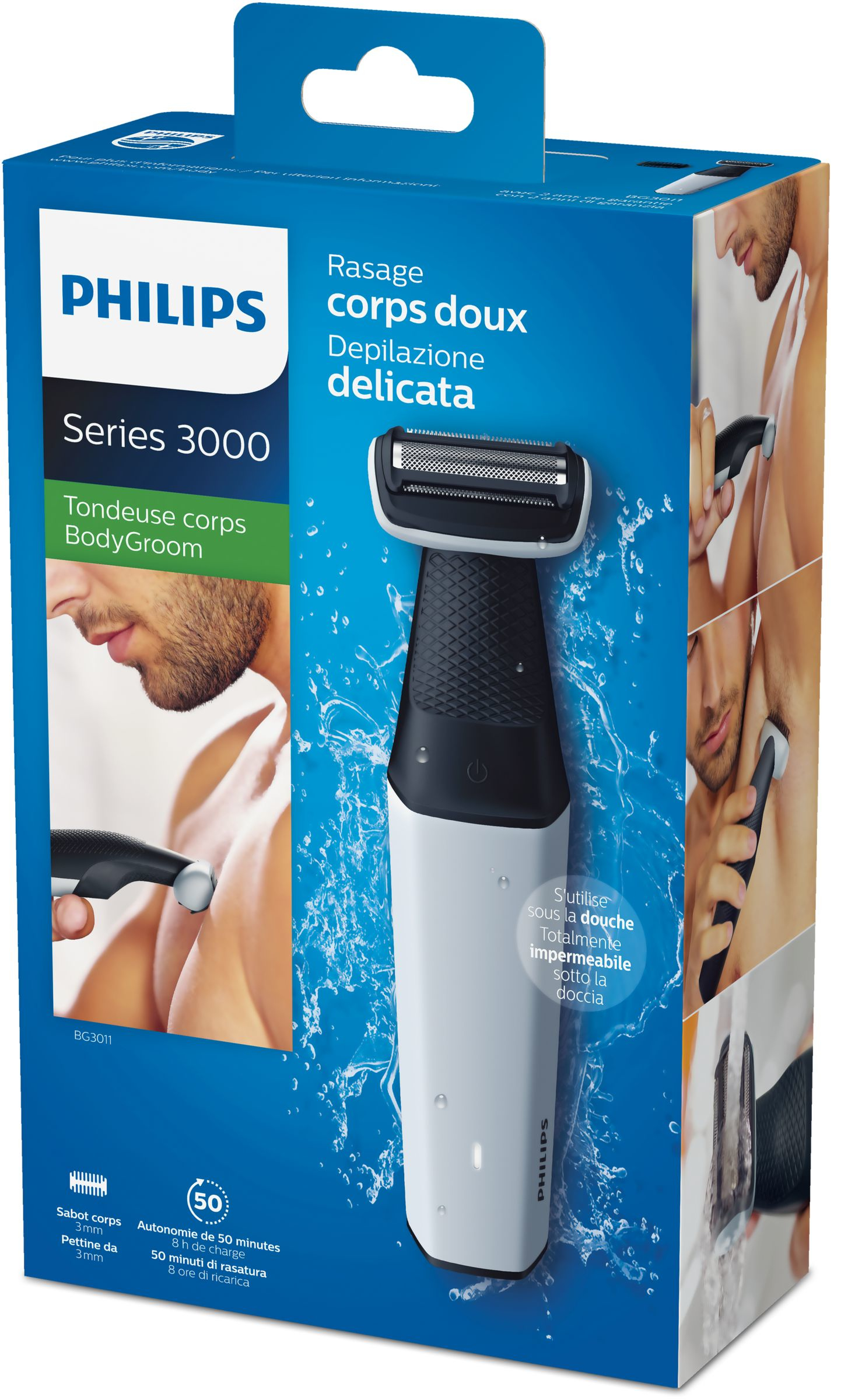 Philips BODYGROOM Series 3000 BG3011/15 body groomer/shaver Black, Grey – image 2