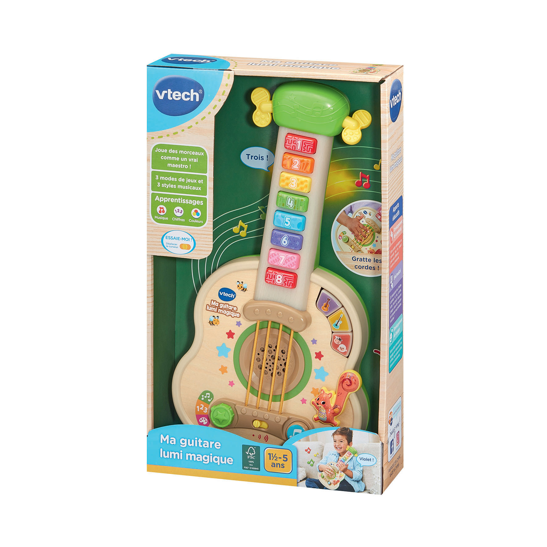 VTech MA GUITARE LUMI MAGIQUE (JOUET AVEC PARTIE BOIS CERTIFIE FSC) – image 4
