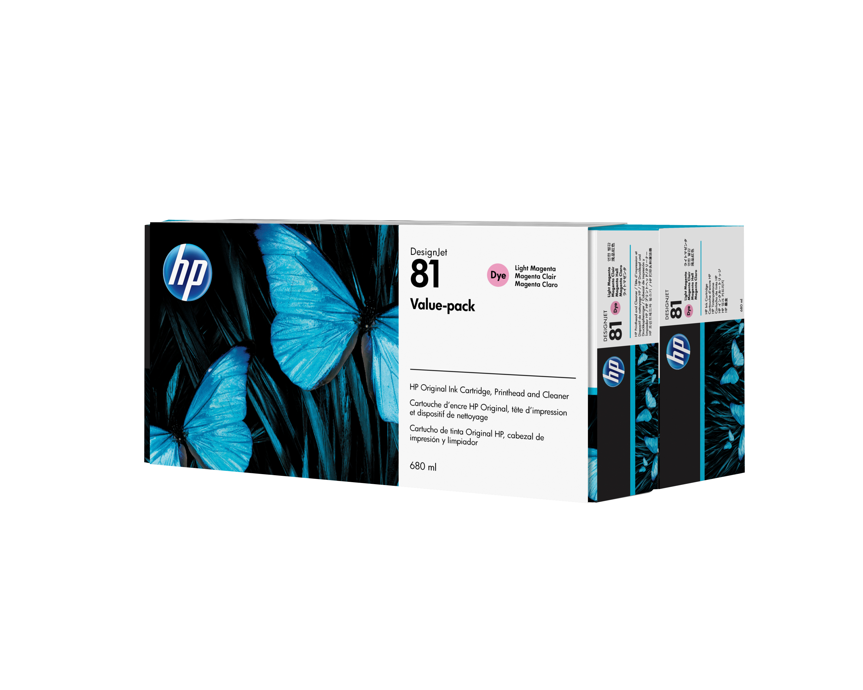 81 Value Pack 680-ml Light Magenta DesignJet Dye Ink Cartridge and Printhead