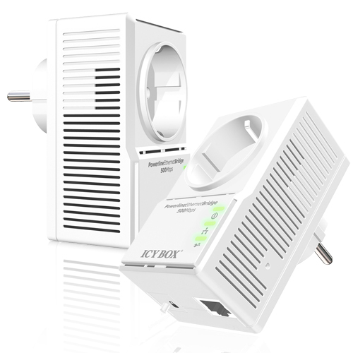 ICY BOX IB-PL550D 500 Mbit/s Ethernet LAN White 2 pc(s)