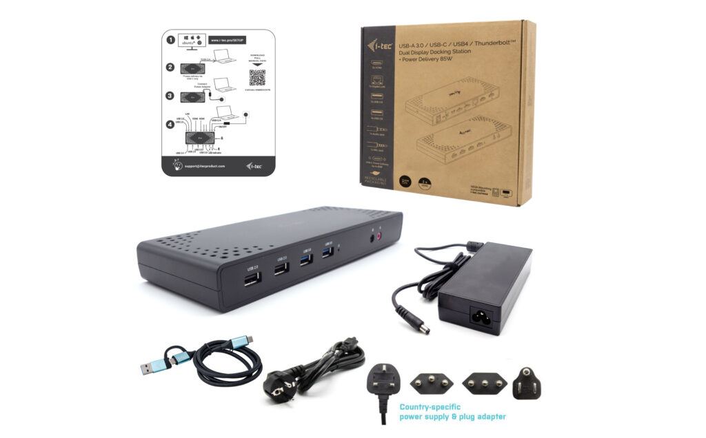 i-tec USB 3.0 / USB-C / Thunderbolt Dual Display Docking Station + Power Delivery – image 3
