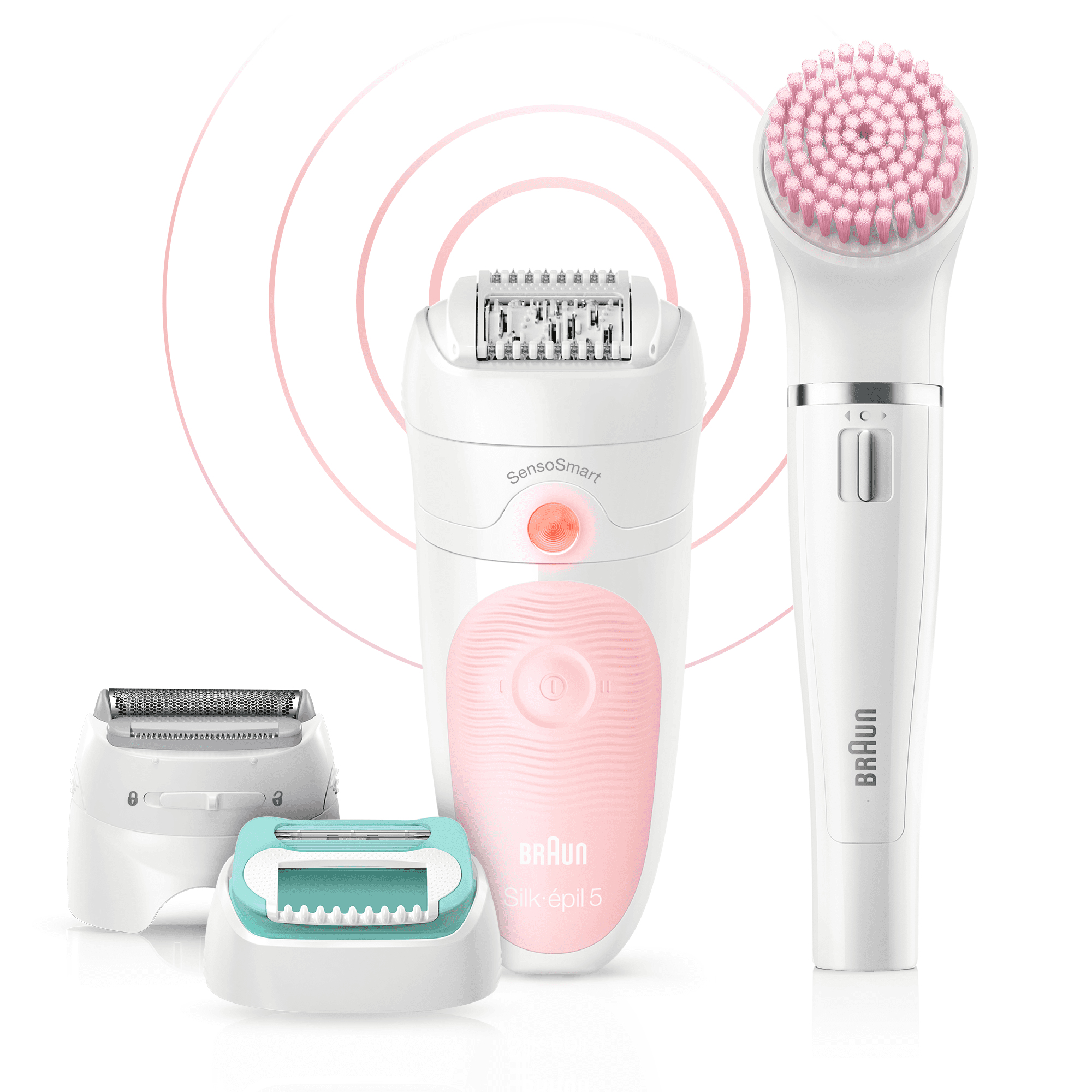 Braun Silk-épil 5 4210201223467 epilator 28 tweezers Pink, White