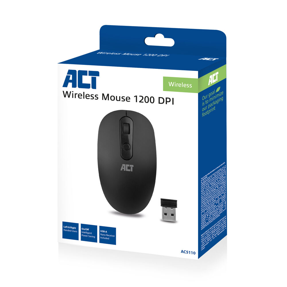 ACT Wireless Mouse 1200 DPI, eco-friendly, made from recycled materials – image 7