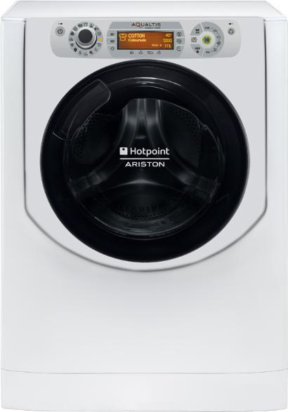 Hotpoint AQD1171D washer dryer Freestanding Front-load Silver, White