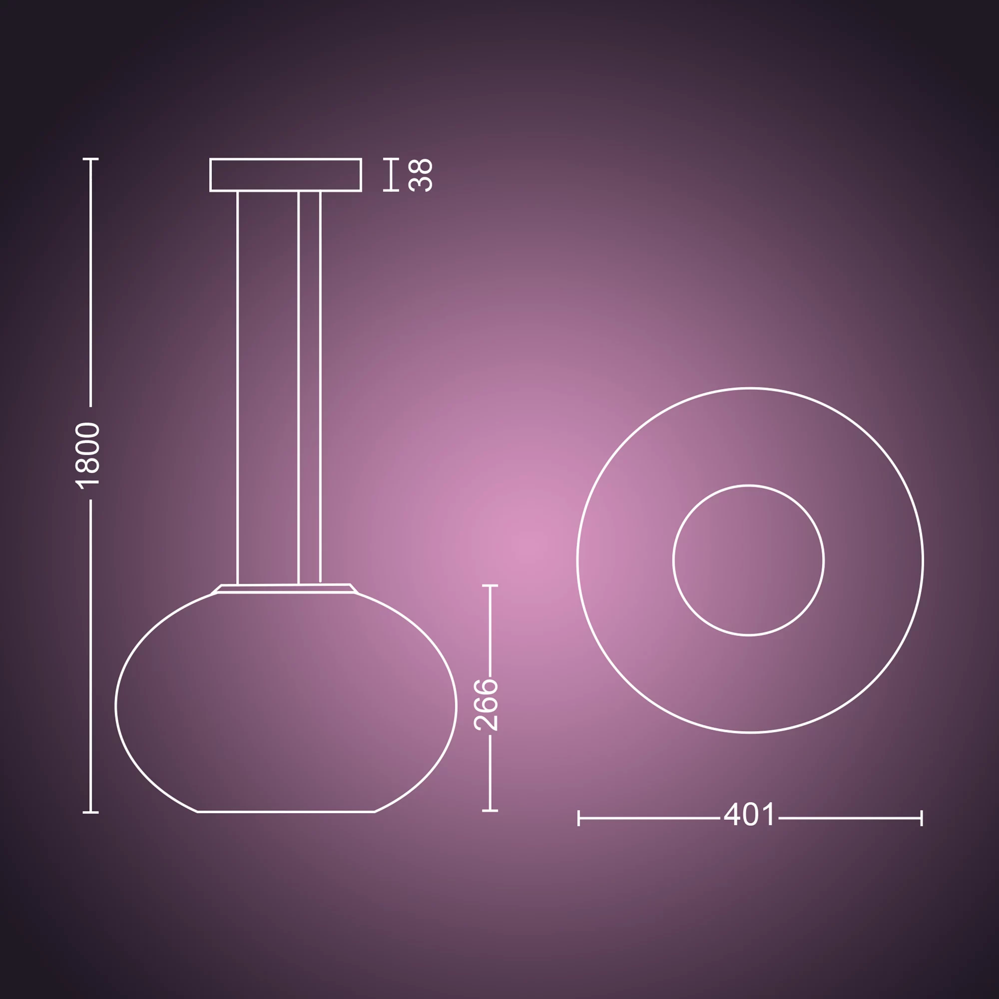 Philips by Signify Philips Hue White and colour ambience Flourish pendant light – image 4