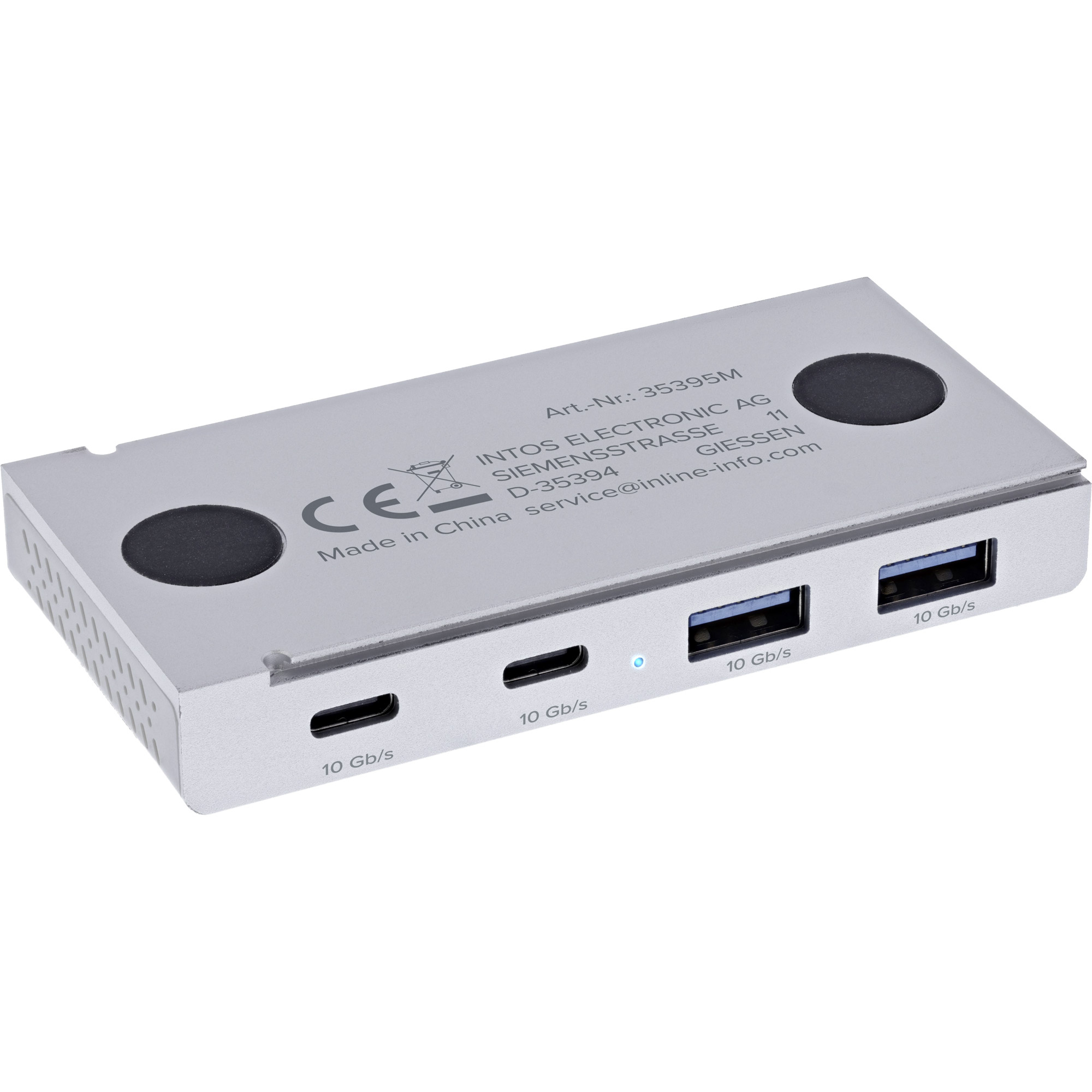 InLine 35395M interface hub USB 3.2 Gen 2 (3.1 Gen 2) Type-C 10000 Mbit/s Silver – image 4