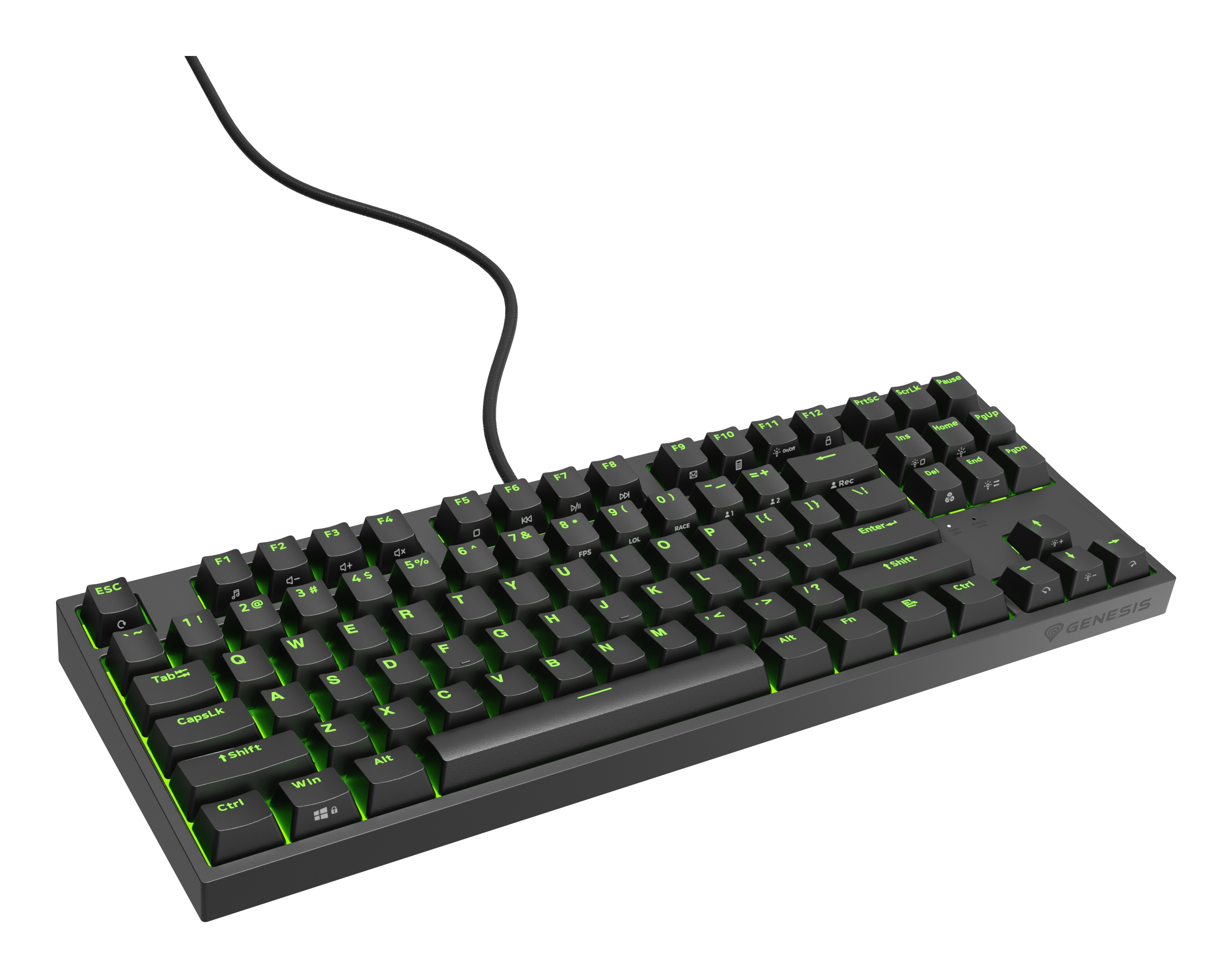 GENESIS Thor 404 TKL tastiera Gaming USB QWERTY US International Nero