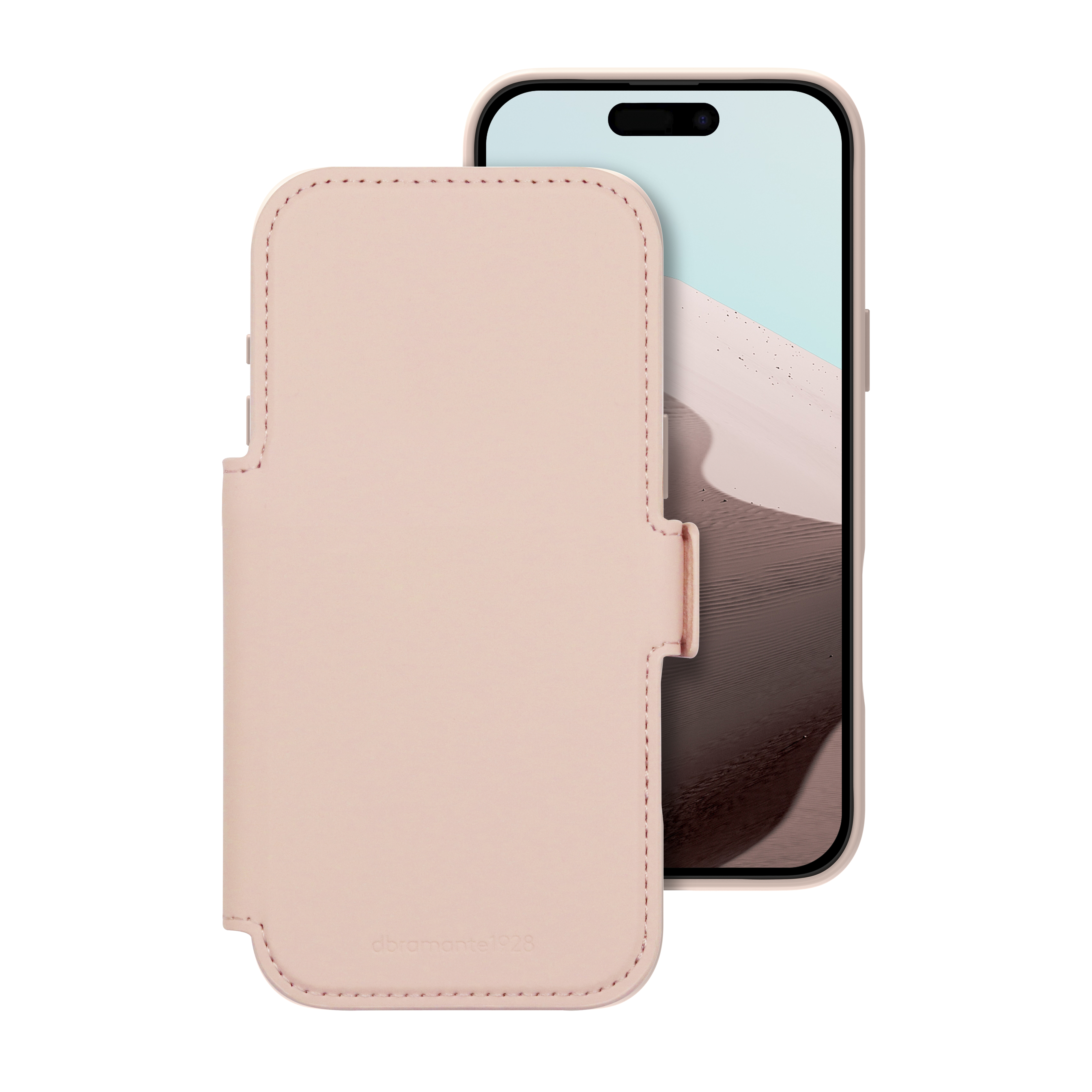 dbramante1928 Lynge - Flip cover for mobile phone - MagSafe compatibility - pink sand - for Apple iPhone 17 Pro Max