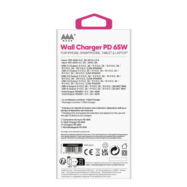 Aaamaze AMTGPD65W mobile device charger Universal White AC Fast charging Indoor – image 2