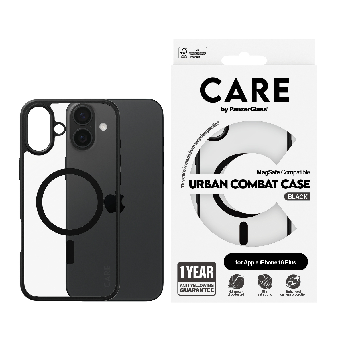PanzerGlass CARE™ by PanzerGlass® Urban Combat Case Transparent & MagSafe iPhone 16 Plus – image 2