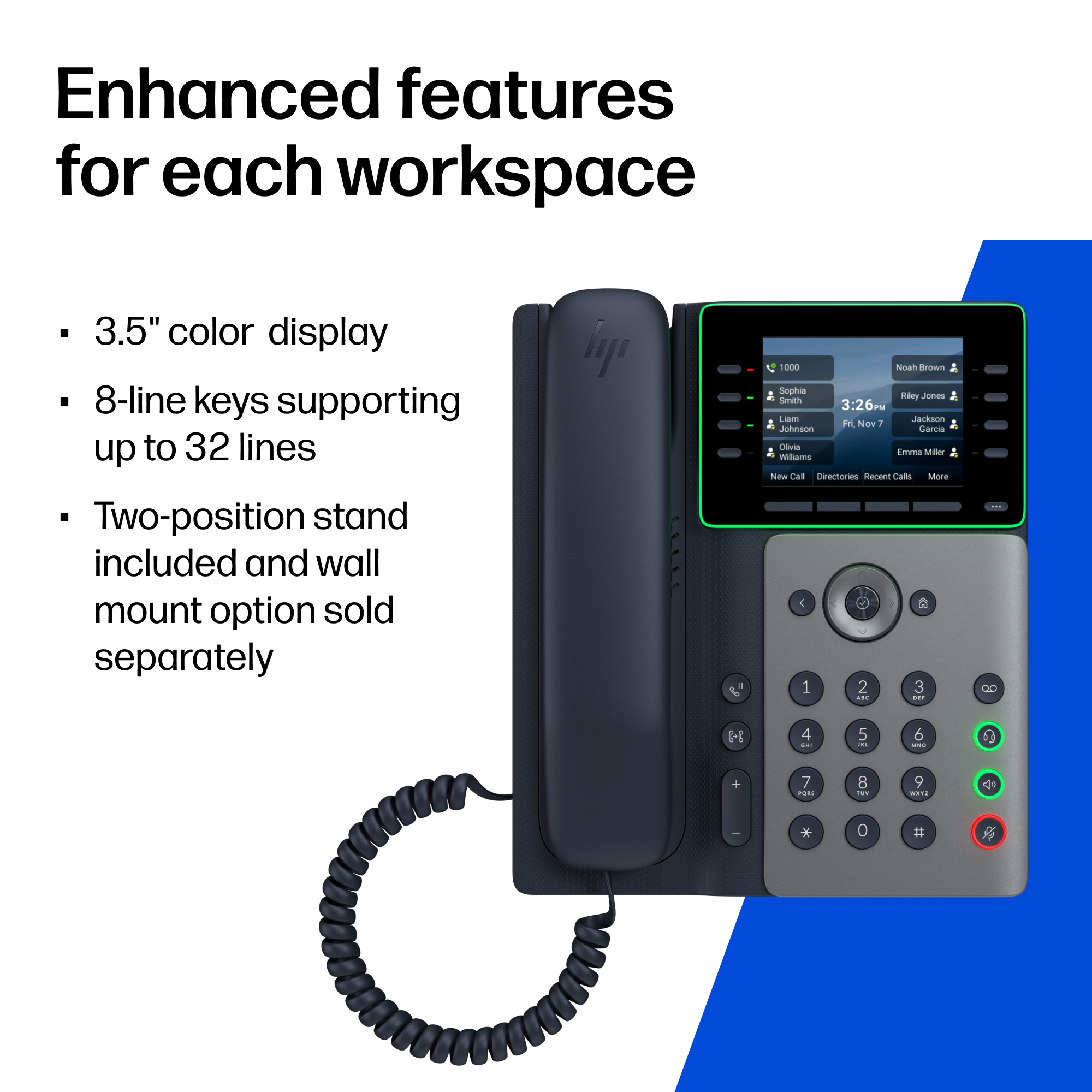 HP Poly Edge V400 OpenSIP DeskPhone with Power Supply No Radio – image 9