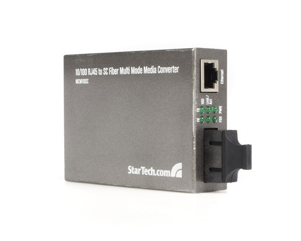 StarTech.com 10/100 RJ45 to ST Fiber Multi-Mode Media Converter