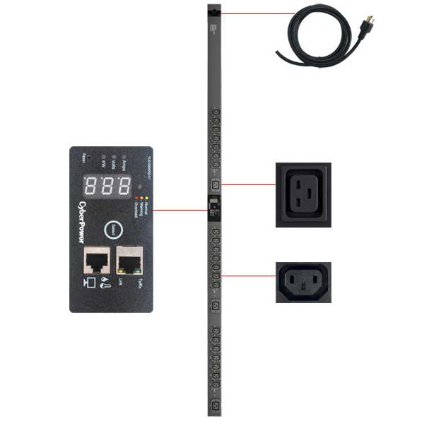 CyberPower PDU20SWVHVT24FNET power distribution unit (PDU) 24 AC outlet(s) 0U Black – image 2