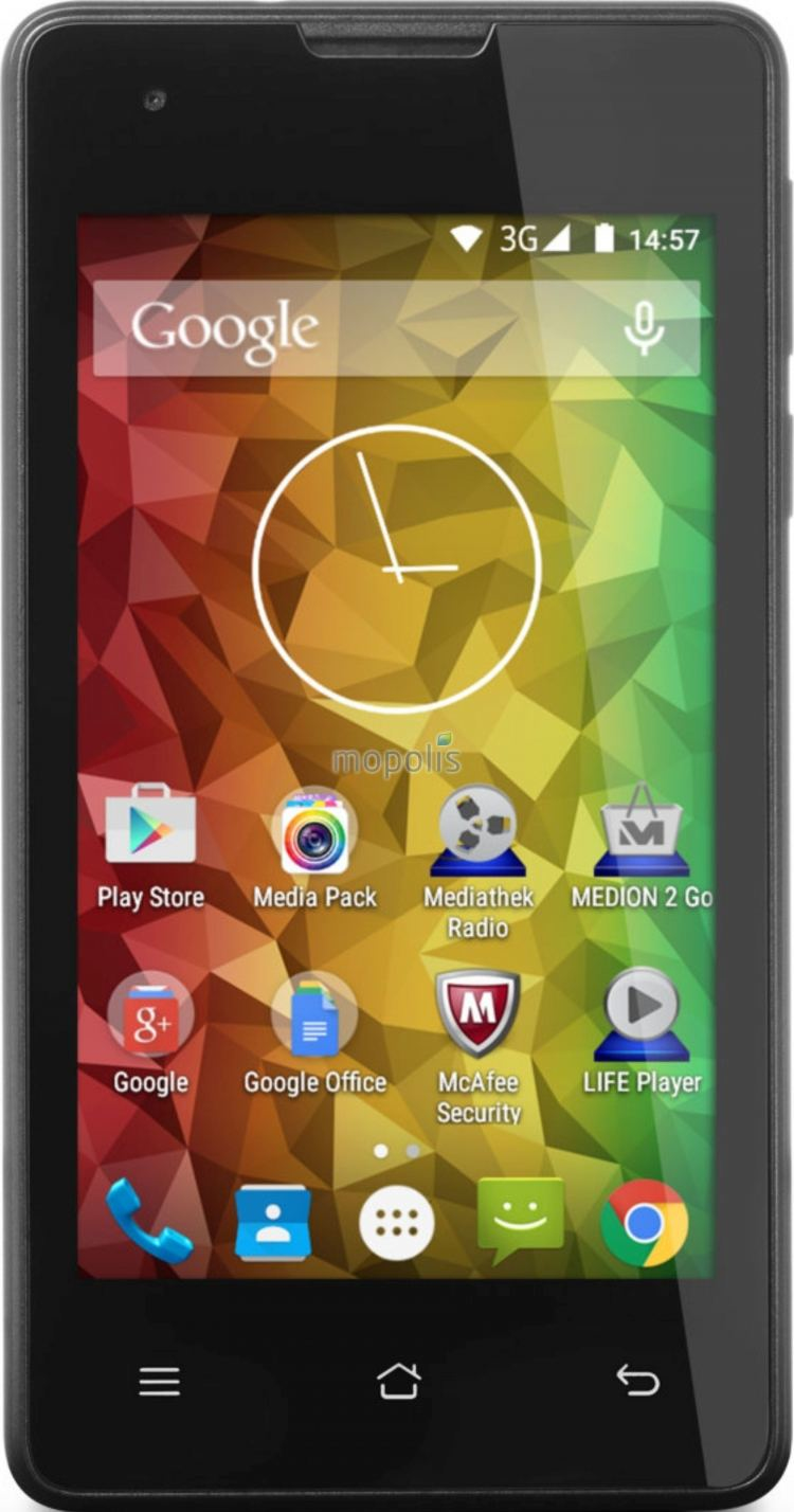 MEDION LIFE E4005 10.2 cm (4") Dual SIM Android 5.0 3G 1 GB 8 GB 1500 mAh Black – image 1