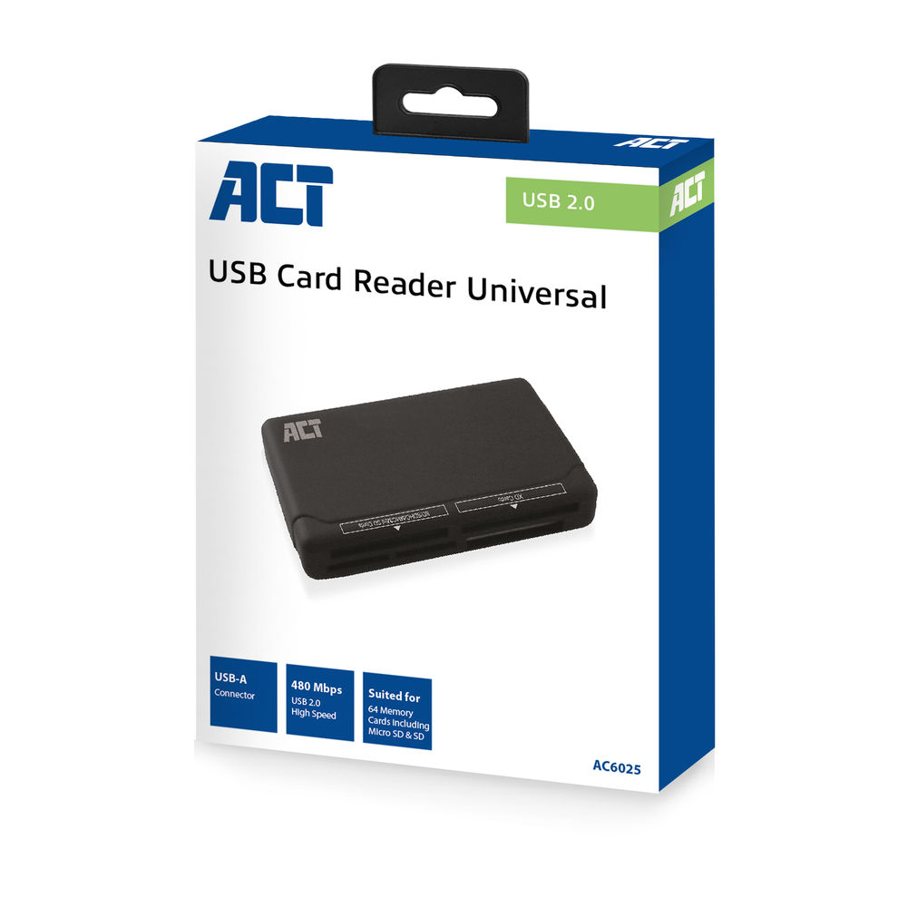 ACT AC6025 card reader USB 2.0 Black – image 5